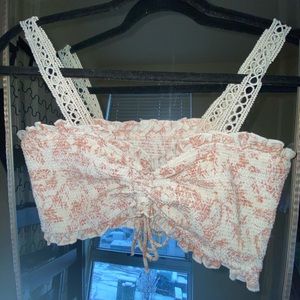 mermaid top floral embellished crop top 🌷🖤✨